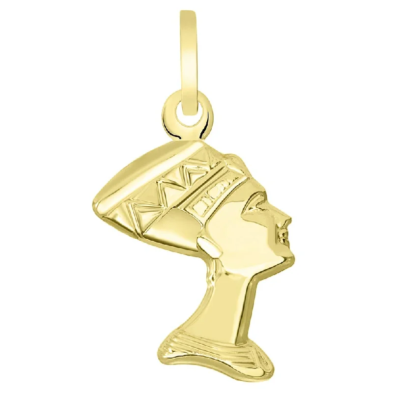 14k Yellow Gold Head of Egyptian Queen Nefertiti Pendant (1 inch)