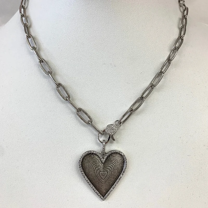 CZ Antique Heart Pendant