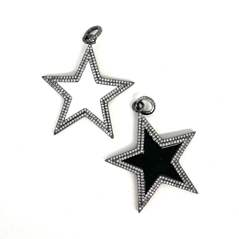 CZ & Enamel Big Star Charm