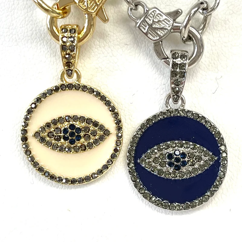 Enamel and CZ Evil Eye Charm