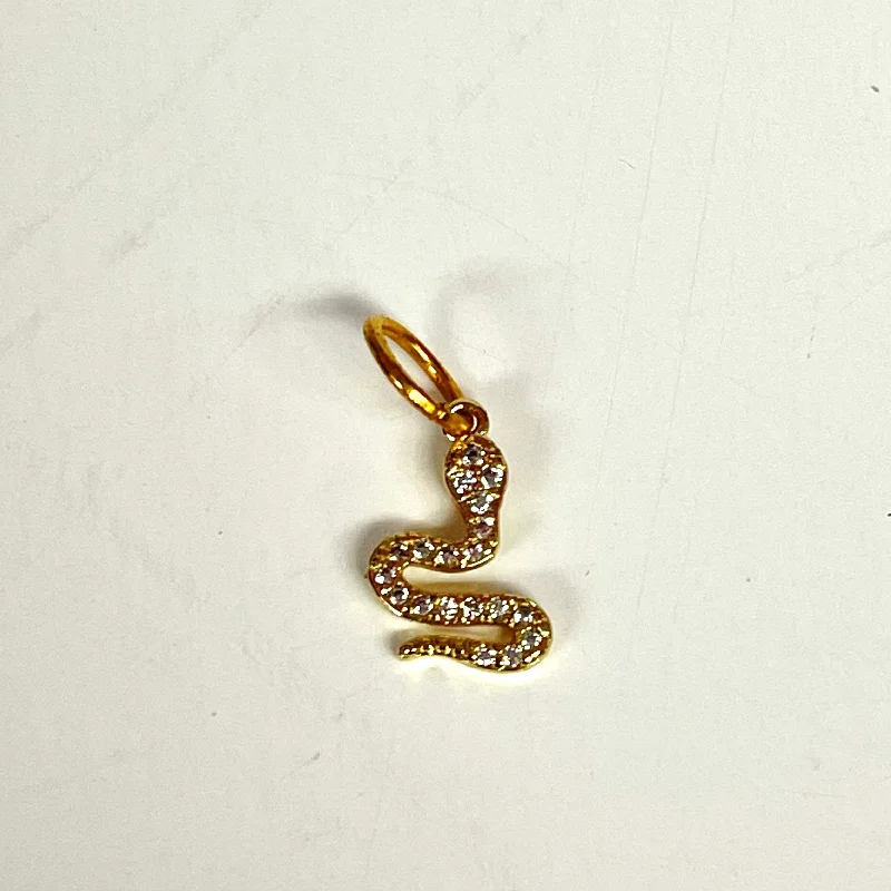 Gold CZ Snake Charm