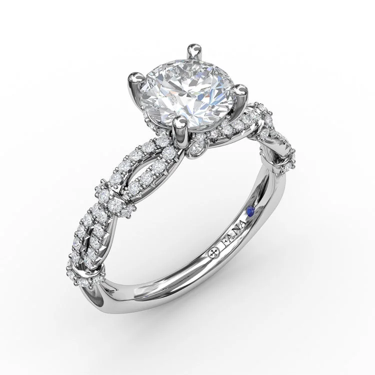 Interwoven Engagement Ring with Delicate Diamond Accents