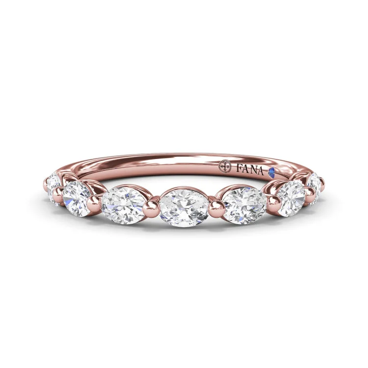 Oval Diamond Wedding Band