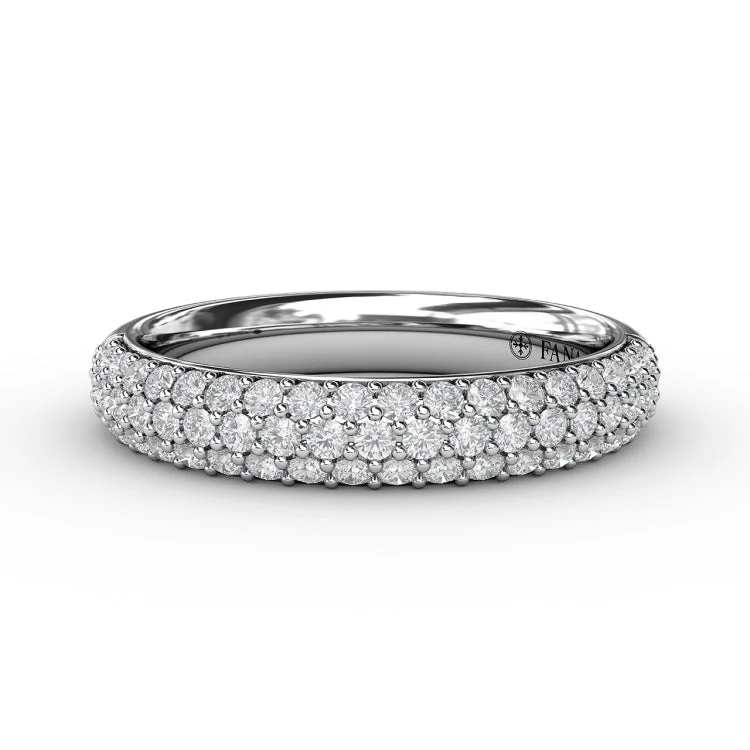 Domed Diamond Pave Band