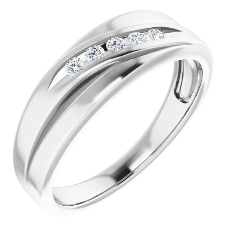 Platinum 2 mm Round 1/6 CTW Natural Diamond Wedding Band