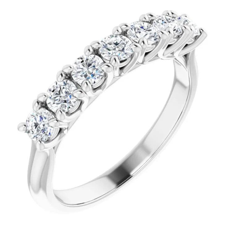 14K White 3/4 CTW Natural Diamond Seven-Stone Anniversary Band