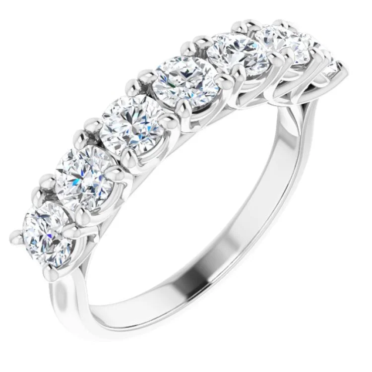 14K White 1 1/3 CTW Natural Diamond Seven-Stone Anniversary Band