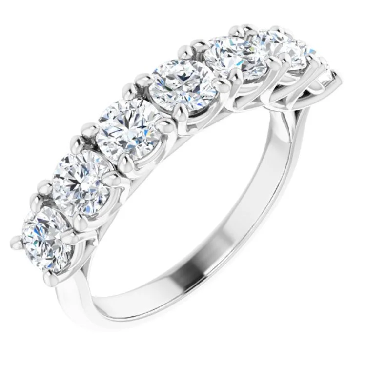 14K White 1 5/8 CTW Natural Diamond Seven-Stone Anniversary Band