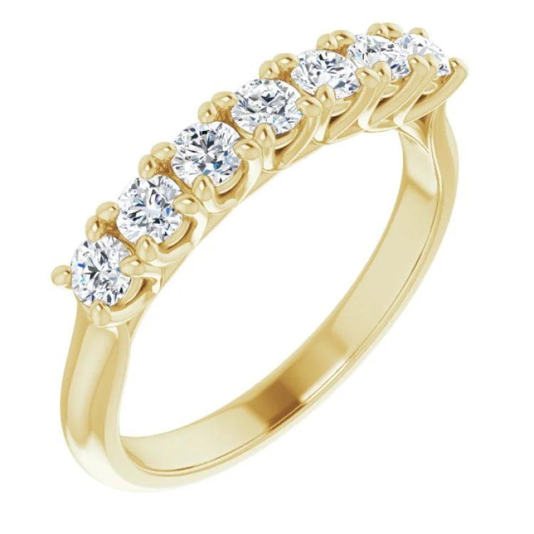 14K Yellow 1/2 CTW Natural Diamond Seven-Stone Anniversary Band