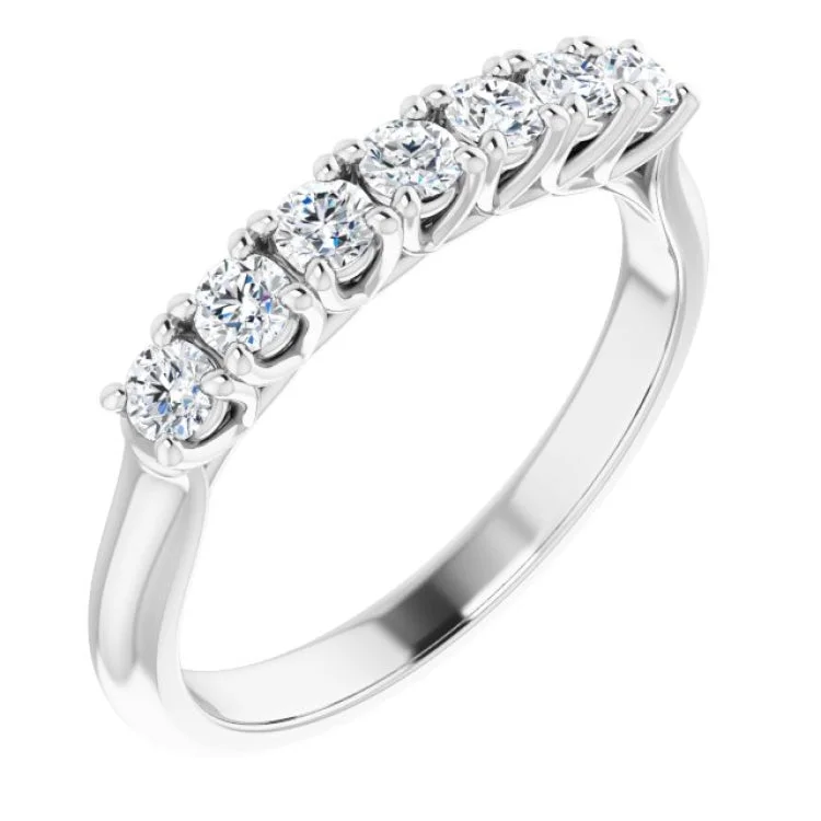 Platinum 3/8 CTW Natural Diamond Seven-Stone Anniversary Band