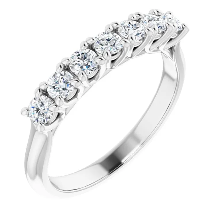 Platinum 1/2 CTW Natural Diamond Seven-Stone Anniversary Band