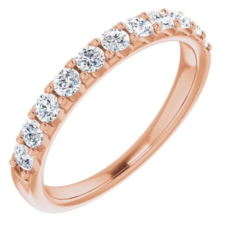 14K Rose 1/2 CTW Natural Diamond Anniversary Band