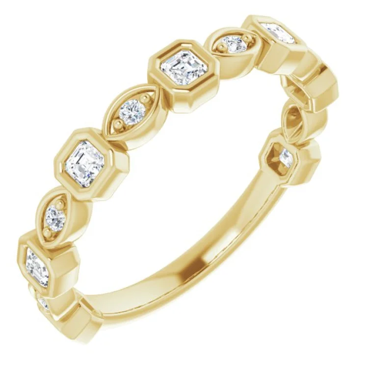 14K Yellow 3/8 CTW Natural Diamond Anniversary Band