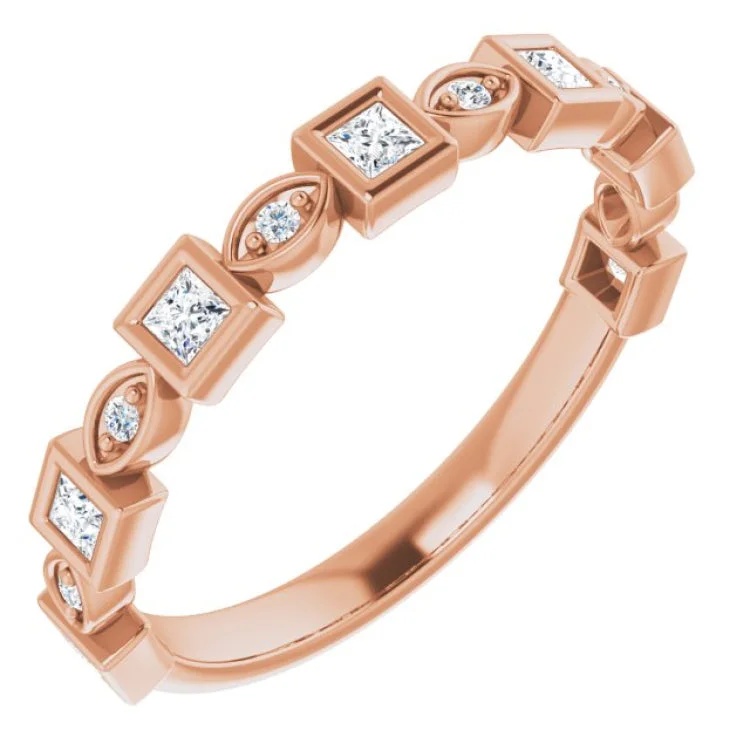 14K Rose 1/4 CTW Natural Diamond Anniversary Band