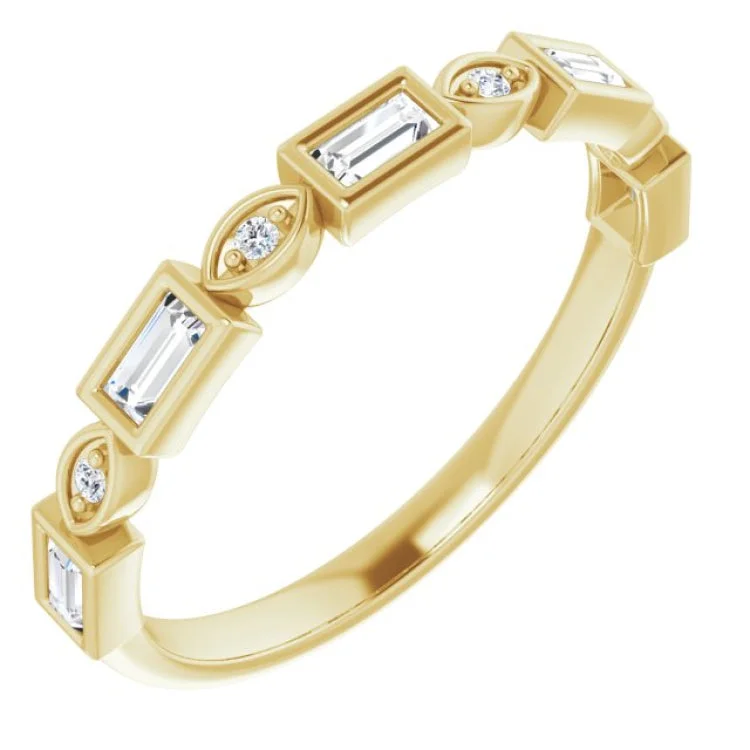 14K Yellow 1/5 CTW Natural Diamond Anniversary Band