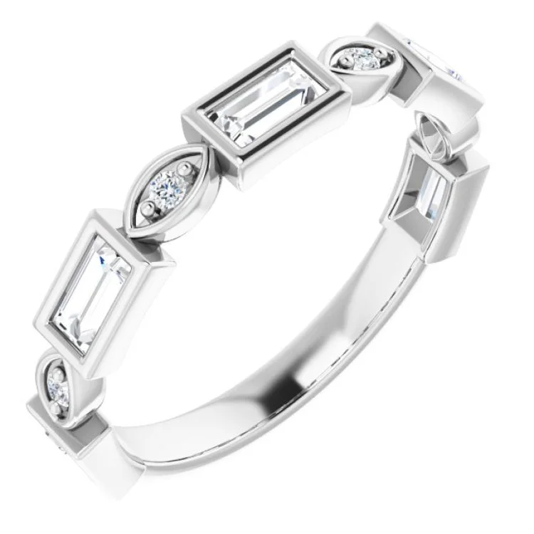 14K White 5/8 CTW Natural Diamond Anniversary Band