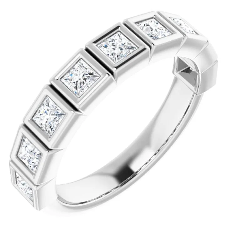 Platinum 3/4 CTW Natural Diamond Anniversary Band