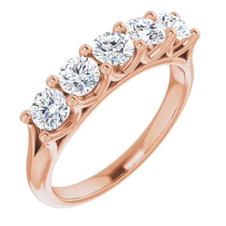 14K Rose 1 CTW Natural Diamond Anniversary Band