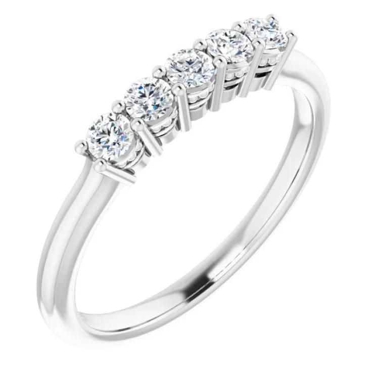 14K White 1/3 CTW Natural Diamond Anniversary Band