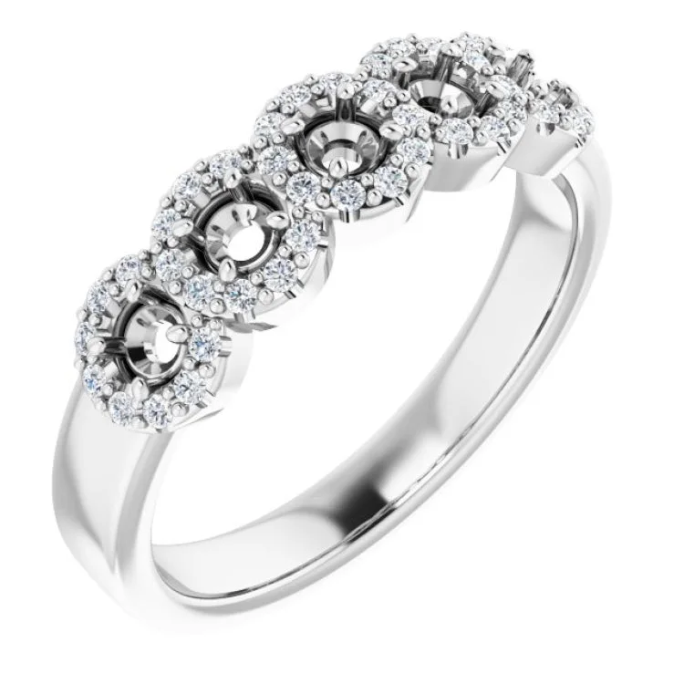 14K White 5/8 CTW Natural Diamond Anniversary Ring