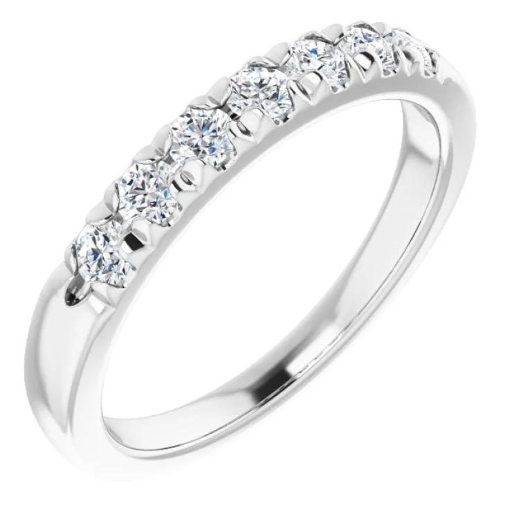 14K White 3/8 CTW Natural Diamond Anniversary Band