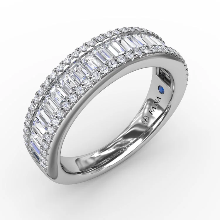 Triple-Row Baguette Diamond Band