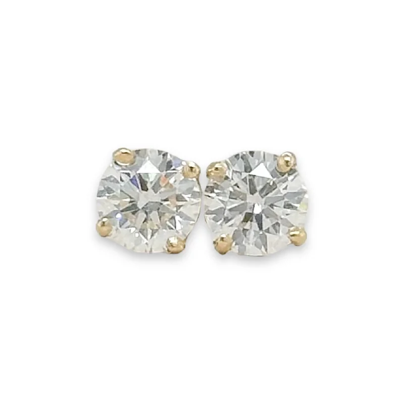 14K Y Gold 1.12cttw D/VS1 Lab-Created Diamond Stud Earrings IGI#576320462 & #572348820