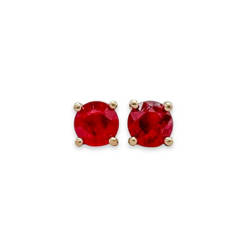 14K Y Gold 4mm 0.54ctw Ruby Stud Earrings