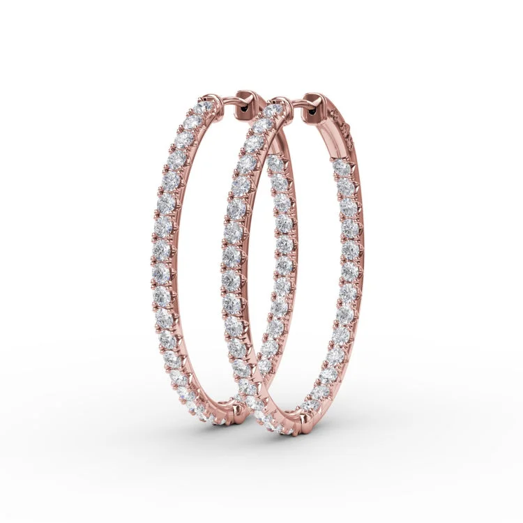 2.98ct Diamond Hoop Earrings