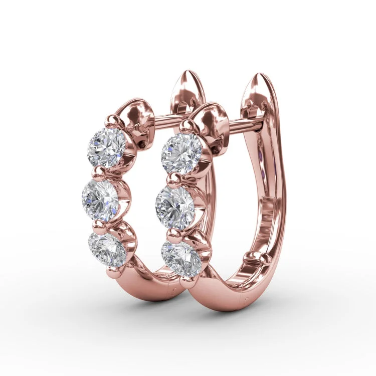 Dainty and Delightful Diamond Hoop Earrings