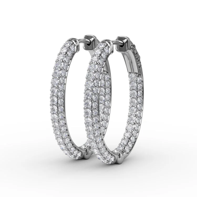 PavÃ© Diamond Hoop Earrings