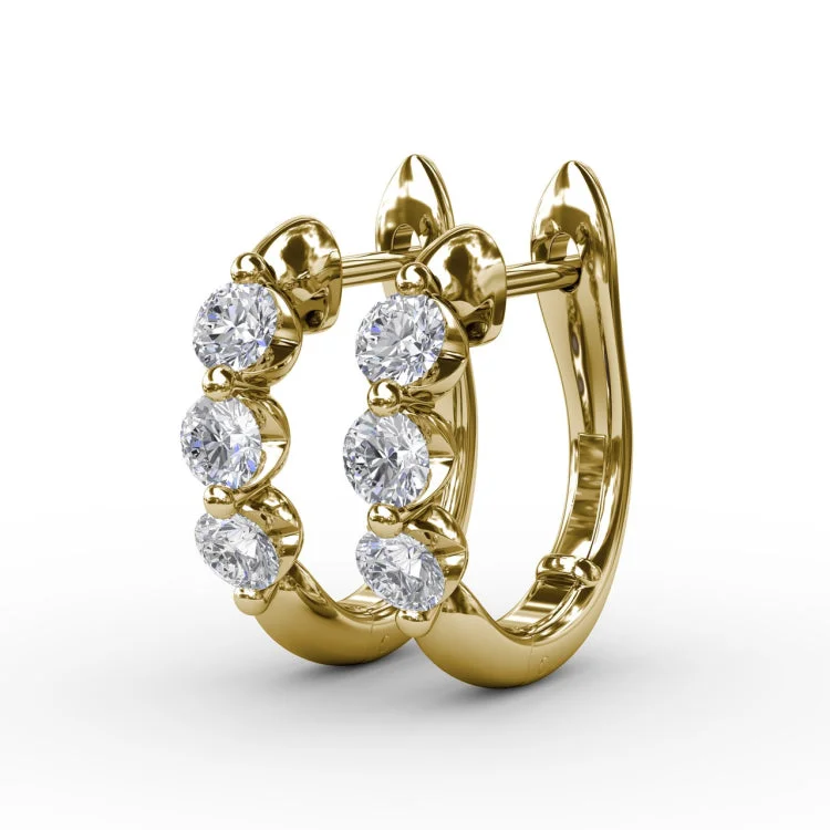 Dainty and Delightful Diamond Hoop Earrings