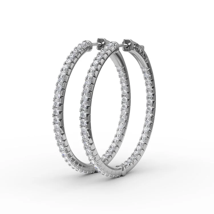 2.10ct Diamond Hoop Earrings