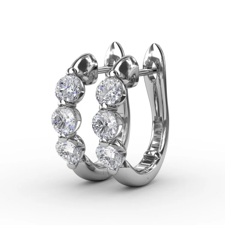 Dainty and Delightful Diamond Hoop Earrings