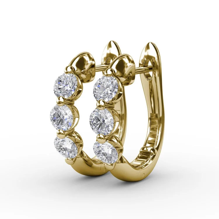 Dainty and Delightful Diamond Hoop Earrings