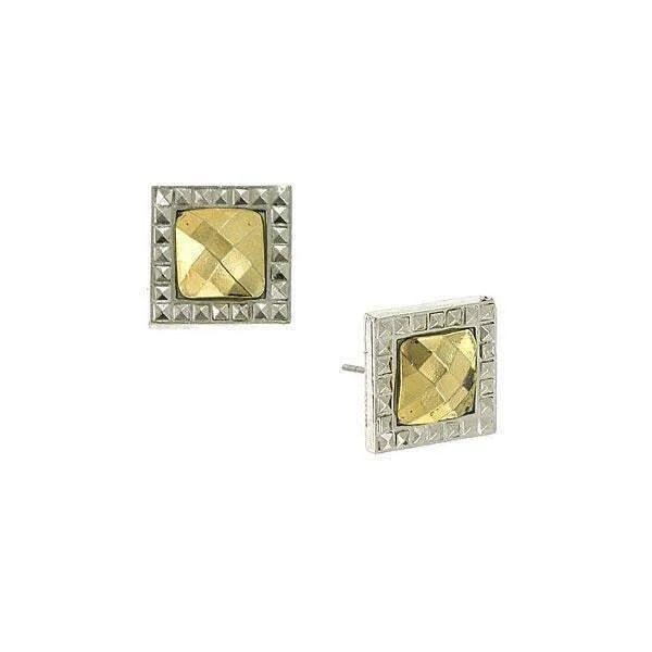 1928 Jewelry Fusion Lux Square Stud Earrings