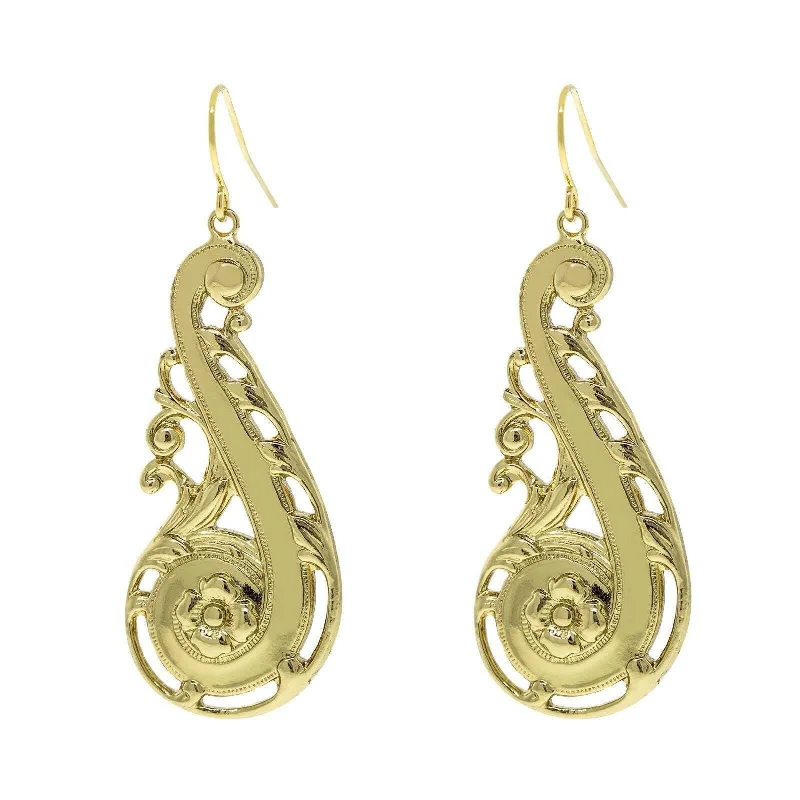 1928 Jewelry Swirly Statement Floral Drop Earrings