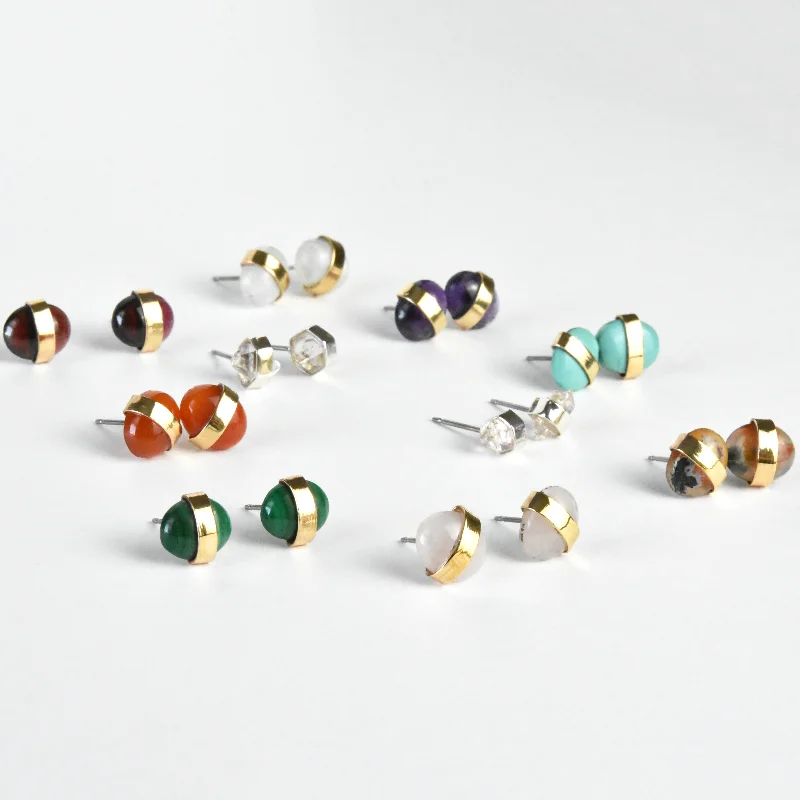 Gemstone Stud Earrings