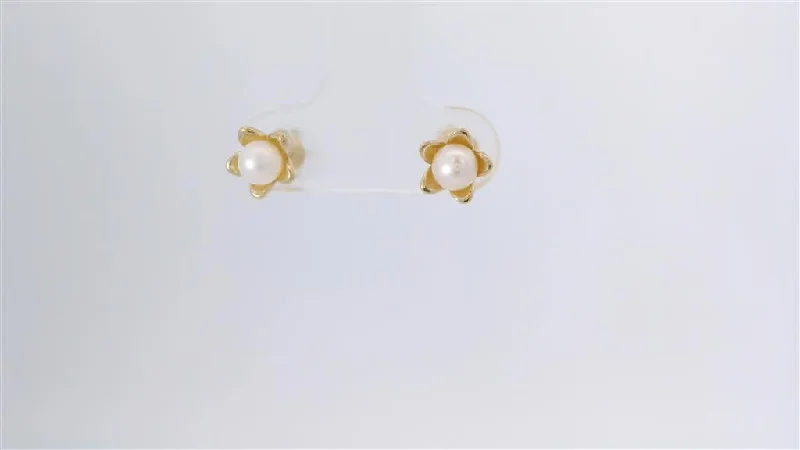 Candela Stud Flower with Pearl Earrings