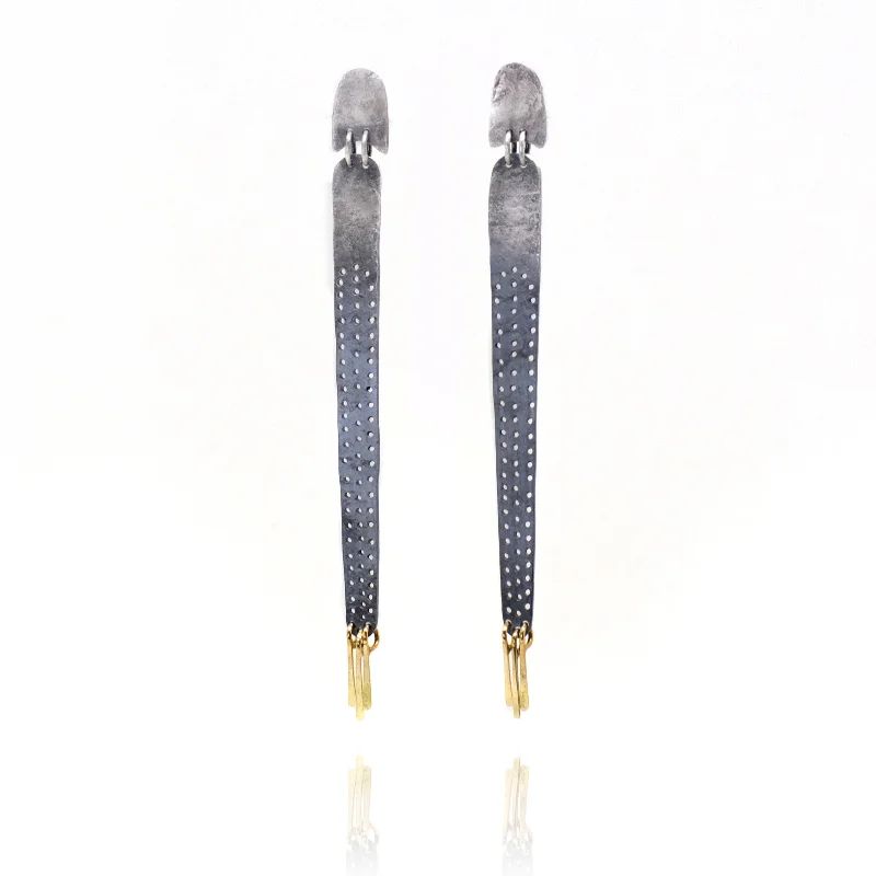 Gold & Silver Perforated Earrings