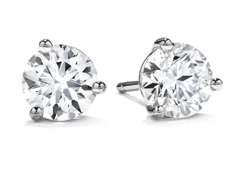 Hearts On Fire 3-Prong Diamond Stud Earrings