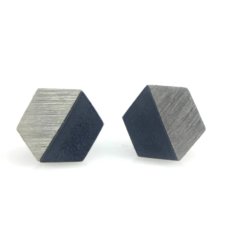 Hexagonal Split Post Earrings - Large