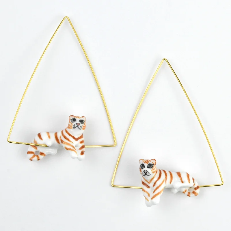 Liger Triangle Hoop Earrings