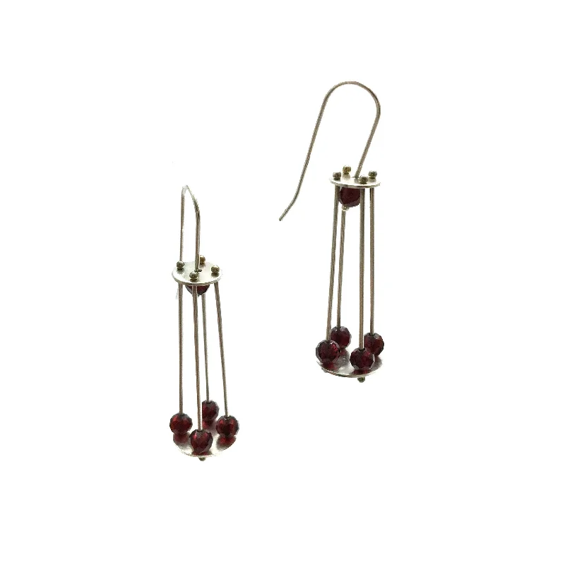 Garnet Cage Earrings