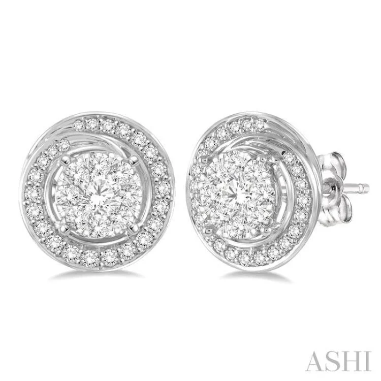 5/8 Ctw Diamond Lovebright Earrings in 14K White Gold