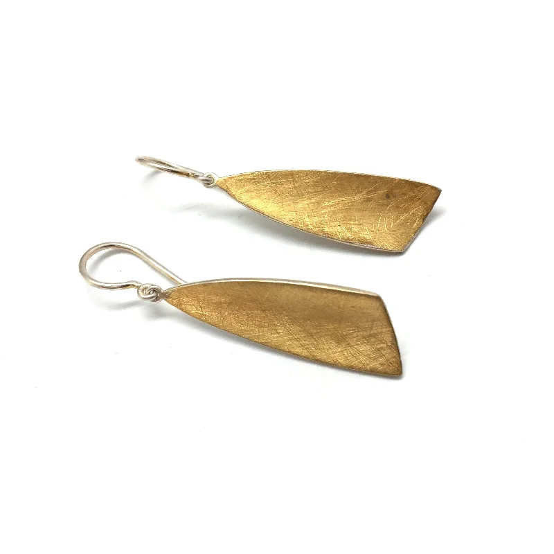 Silver and Gold Wedge Dangle Earrings