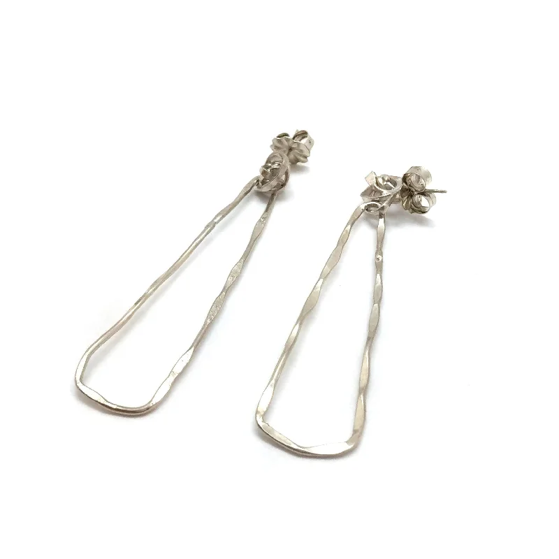 Silver Oblong Knot Hoops