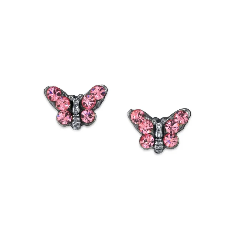 1928 Jewelry Petite Crystal Butterfly Stud Earrings