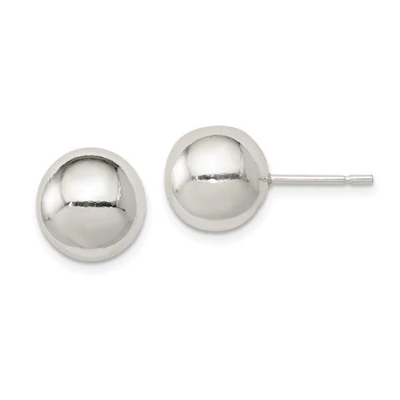 SS 10mm High Polish Ball Stud Earrings