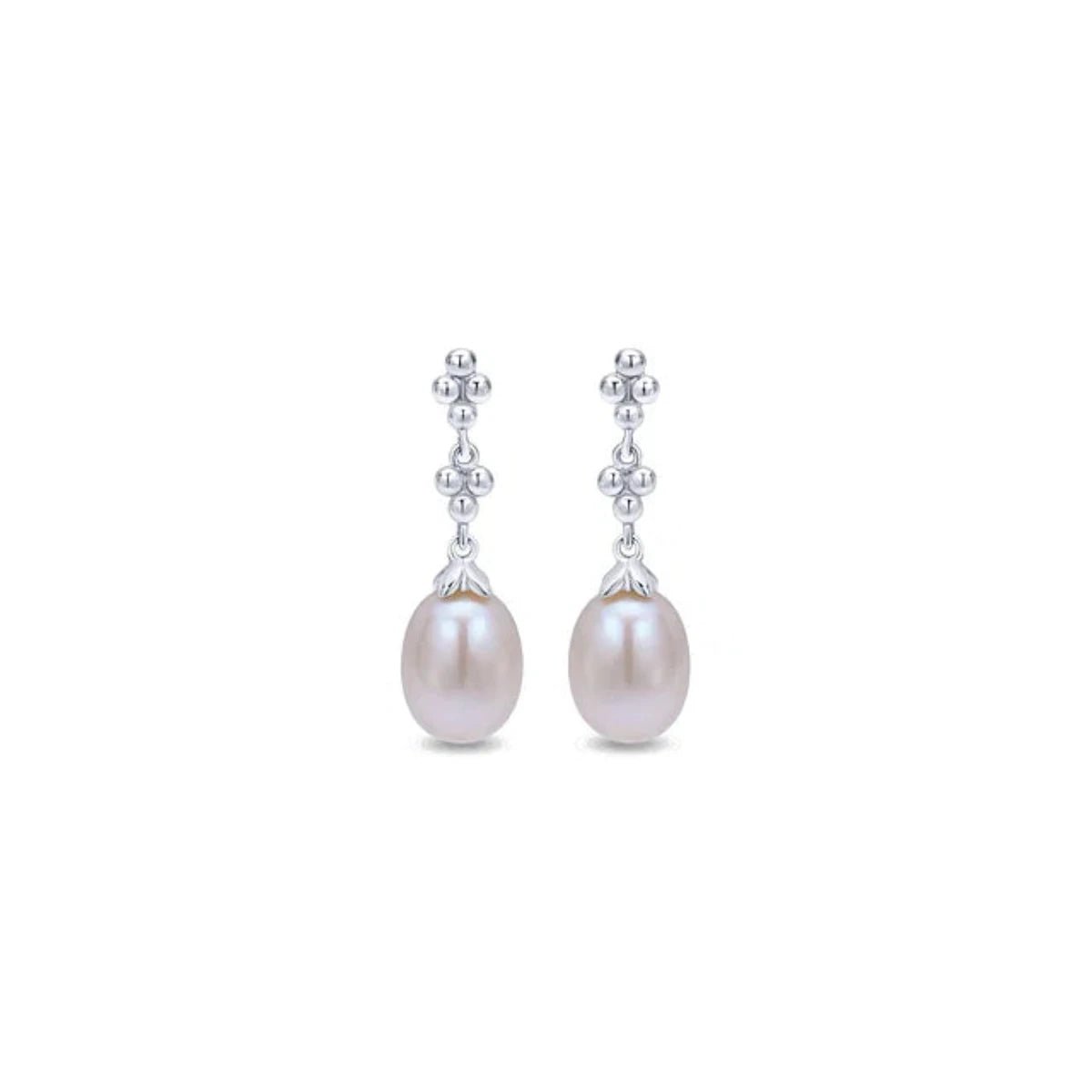 SS Linear Pearl Drop Earrings